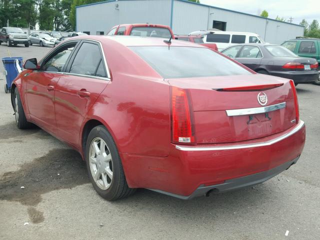 1G6DF577280164848 - 2008 CADILLAC CTS RED photo 3
