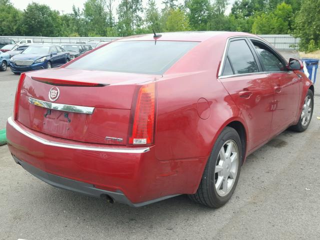 1G6DF577280164848 - 2008 CADILLAC CTS RED photo 4