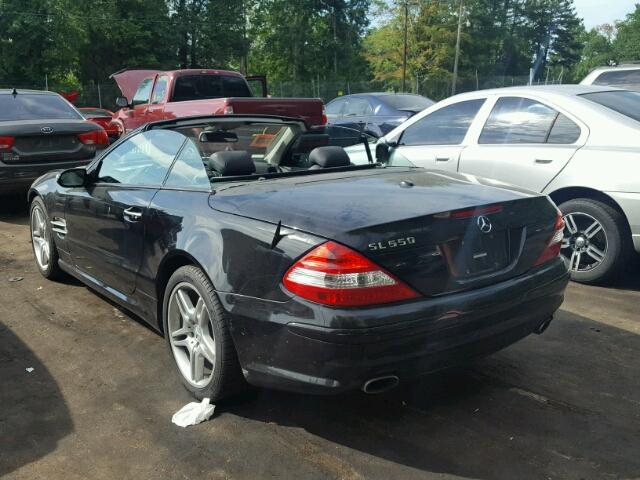 WDBSK71F08F135985 - 2008 MERCEDES-BENZ SL 550 BLACK photo 3