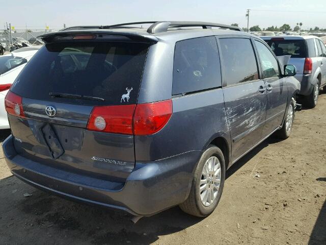 5TDZK22CX8S130087 - 2008 TOYOTA SIENNA XLE BLUE photo 4