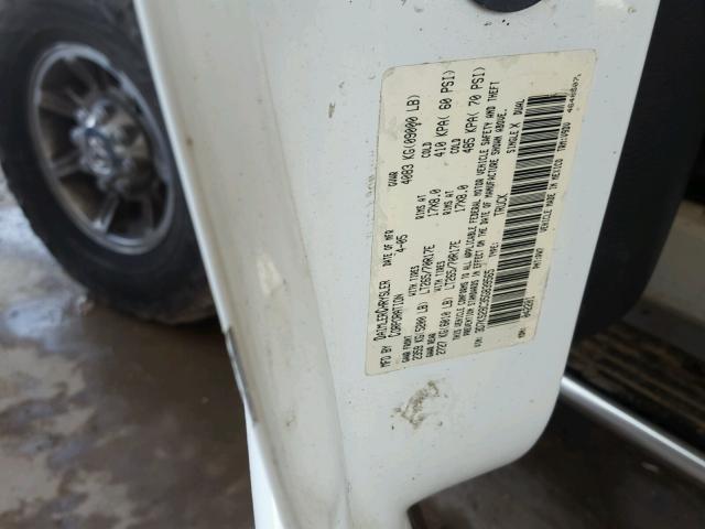 3D7KS28C35G839565 - 2005 DODGE RAM 2500 S WHITE photo 10