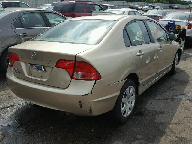 1HGFA16578L072809 - 2008 HONDA CIVIC LX TAN photo 4