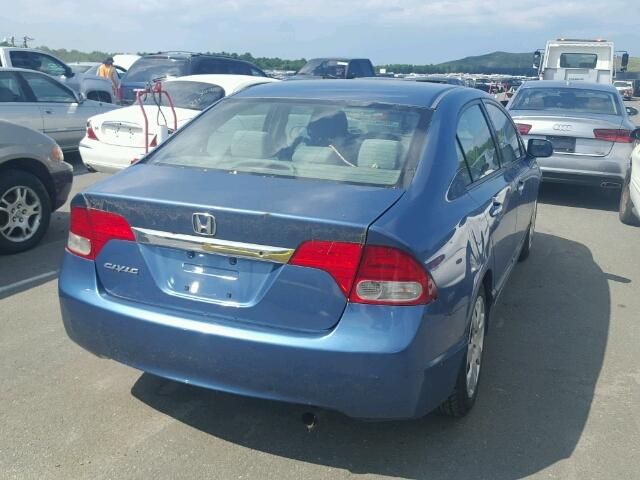 2HGFA16579H345214 - 2009 HONDA CIVIC LX BLUE photo 4