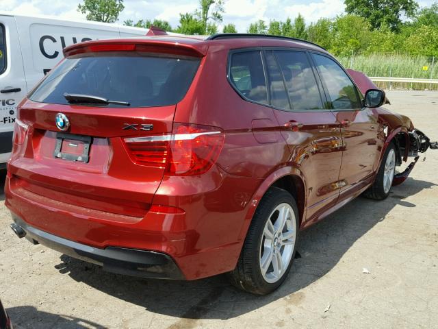 5UXWX7C54CL737709 - 2012 BMW X3 XDRIVE3 RED photo 4