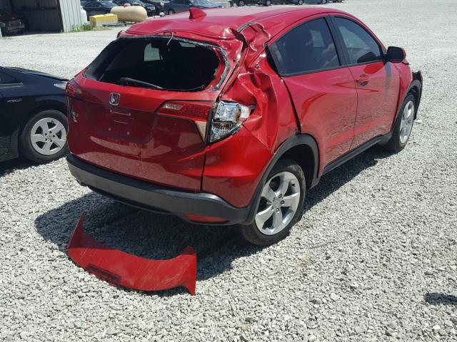 3CZRU5H30GM718589 - 2016 HONDA HR-V LX RED photo 4