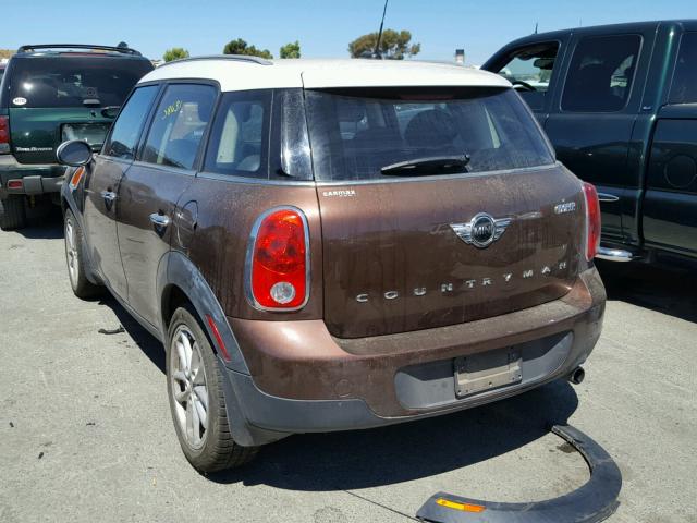 WMWZB3C54EWR40314 - 2014 MINI COOPER COU BROWN photo 3