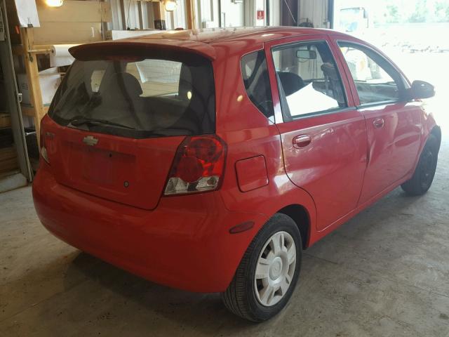 KL1TD62674B153756 - 2004 CHEVROLET AVEO RED photo 4