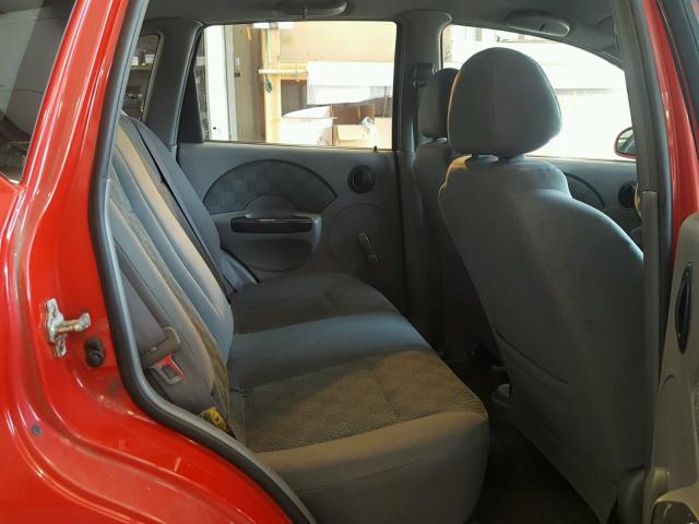 KL1TD62674B153756 - 2004 CHEVROLET AVEO RED photo 6