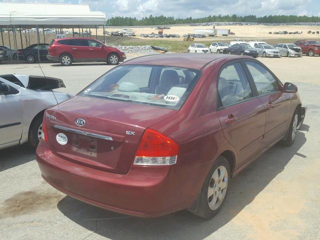 KNAFE121975385687 - 2007 KIA SPECTRA EX BURGUNDY photo 4