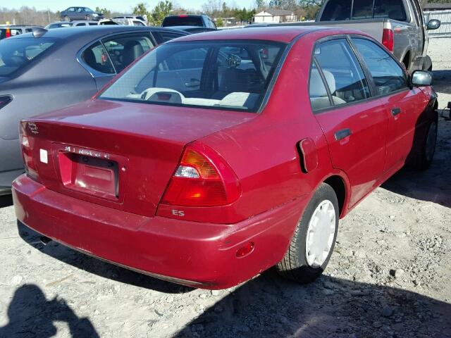 JA3AY26CX1U030285 - 2001 MITSUBISHI MIRAGE RED photo 4