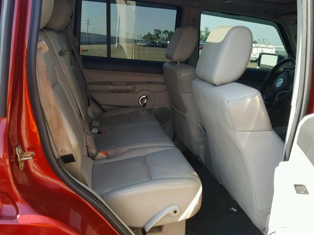 1J8HG58256C167035 - 2006 JEEP COMMANDER RED photo 6