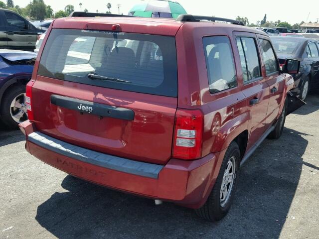 1J4FT28B69D205387 - 2009 JEEP PATRIOT SP RED photo 4