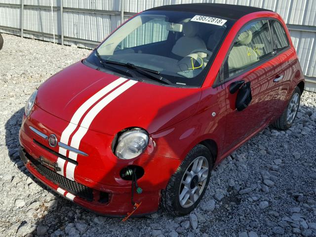 3C3CFFDR5CT187741 - 2012 FIAT 500 POP RED photo 2