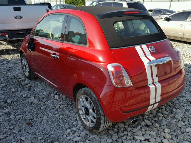 3C3CFFDR5CT187741 - 2012 FIAT 500 POP RED photo 3
