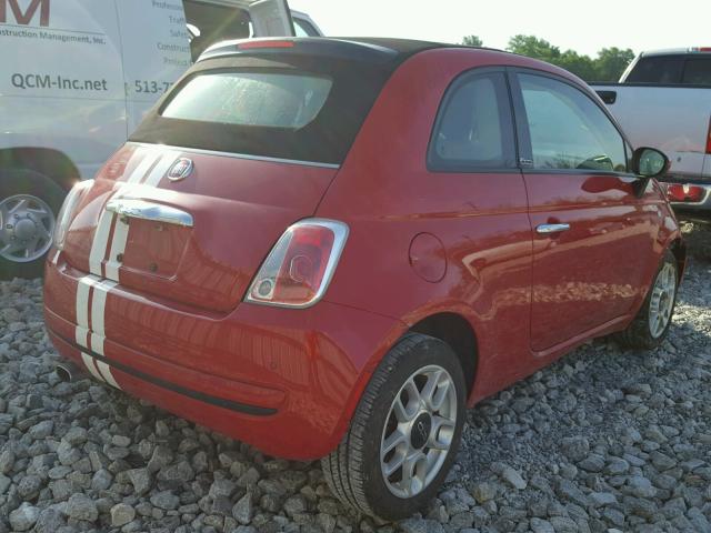 3C3CFFDR5CT187741 - 2012 FIAT 500 POP RED photo 4