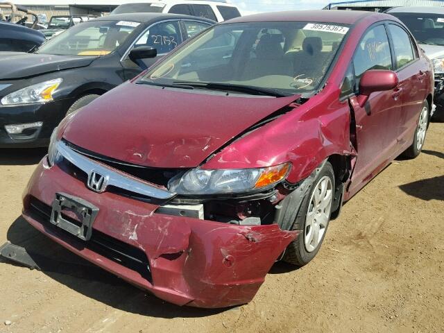 1HGFA16536L126877 - 2006 HONDA CIVIC BURGUNDY photo 2