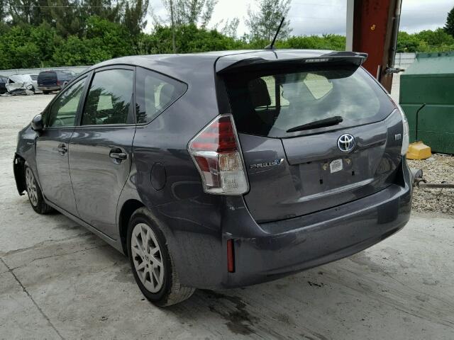 JTDZN3EU4FJ032734 - 2015 TOYOTA PRIUS V GRAY photo 3