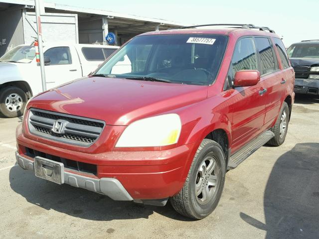 2HKYF18693H614679 - 2003 HONDA PILOT EXL RED photo 2