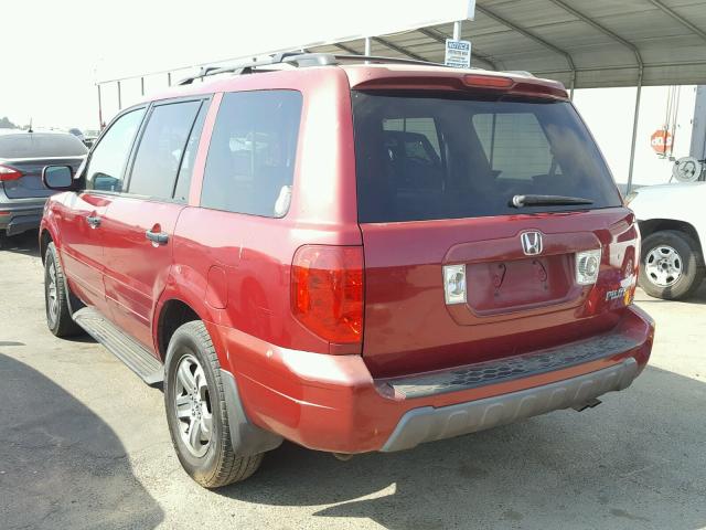 2HKYF18693H614679 - 2003 HONDA PILOT EXL RED photo 3