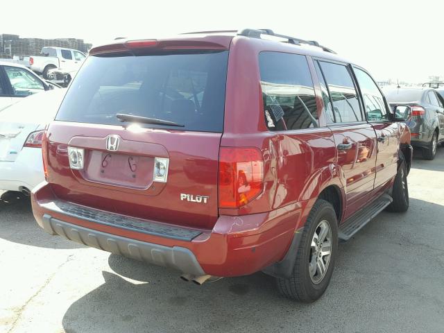 2HKYF18693H614679 - 2003 HONDA PILOT EXL RED photo 4