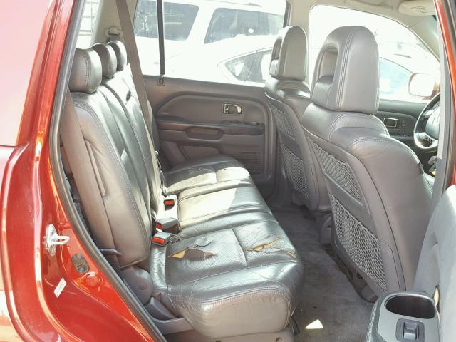 2HKYF18693H614679 - 2003 HONDA PILOT EXL RED photo 6