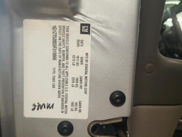 1G1ZT52855F310866 - 2005 CHEVROLET MALIBU LS Gümüş foto 10