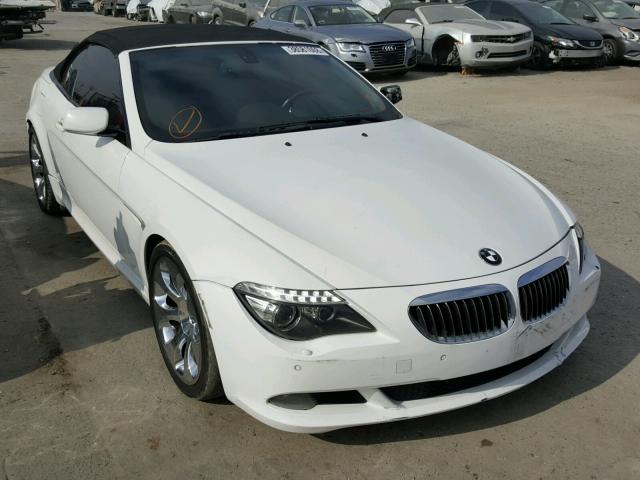 WBAEB53508CX63504 - 2008 BMW 650 I WHITE photo 1