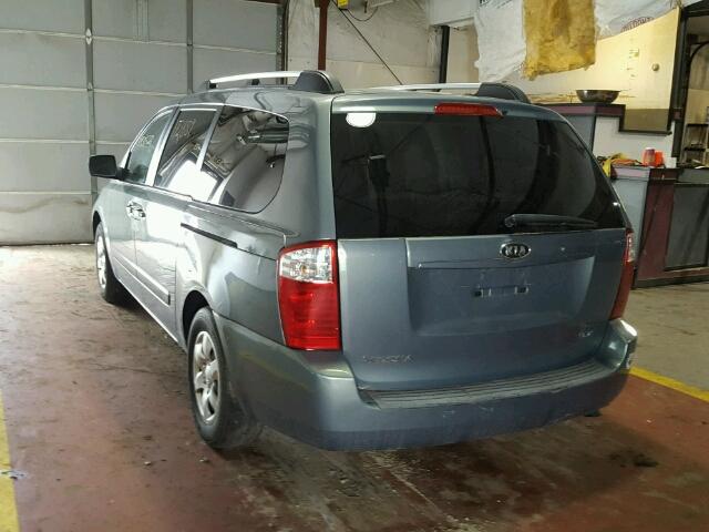 KNDMB233986240184 - 2008 KIA SEDONA EX BLUE photo 3