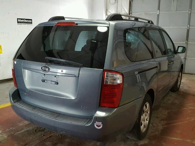 KNDMB233986240184 - 2008 KIA SEDONA EX BLUE photo 4