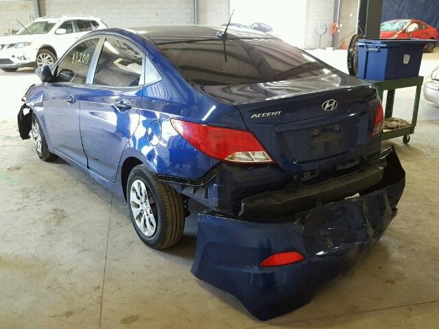 KMHCT4AE7FU901000 - 2015 HYUNDAI ACCENT GLS BLUE photo 3