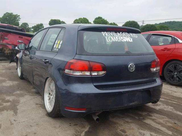 WVWDB7AJ6DW128564 - 2013 VOLKSWAGEN GOLF BLUE photo 3