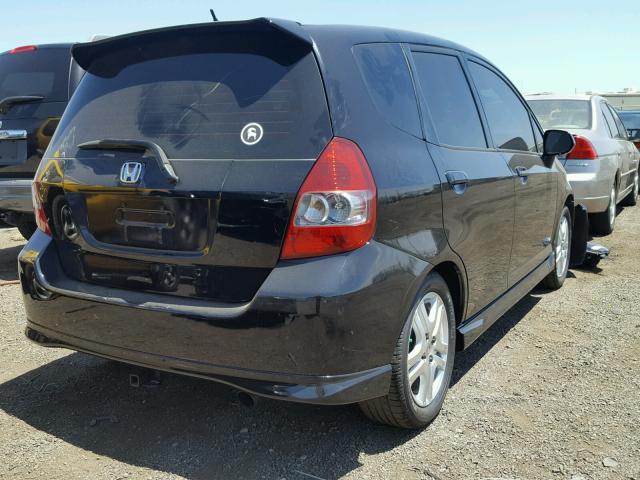 JHMGD37627S043167 - 2007 HONDA FIT S BLACK photo 4