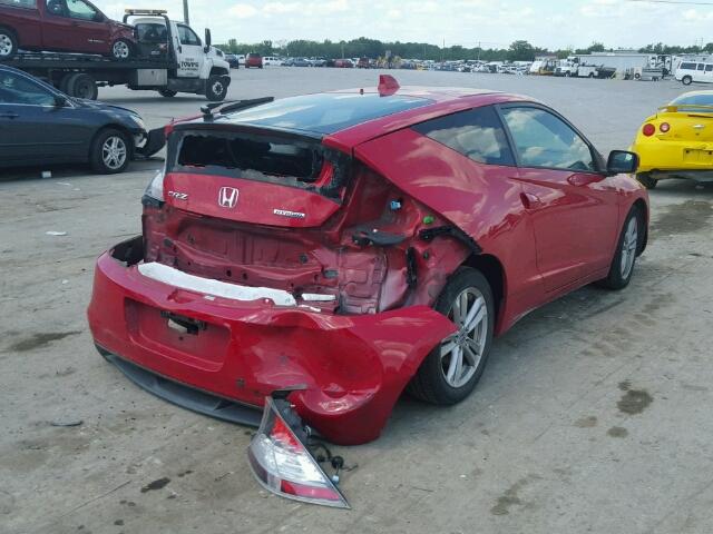 JHMZF1D66BS005591 - 2011 HONDA CR-Z EX RED photo 4