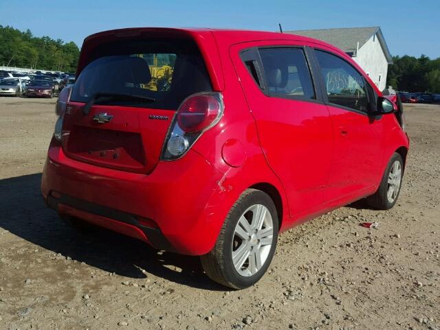 KL8CD6S91EC537703 - 2014 CHEVROLET SPARK 1LT RED photo 4