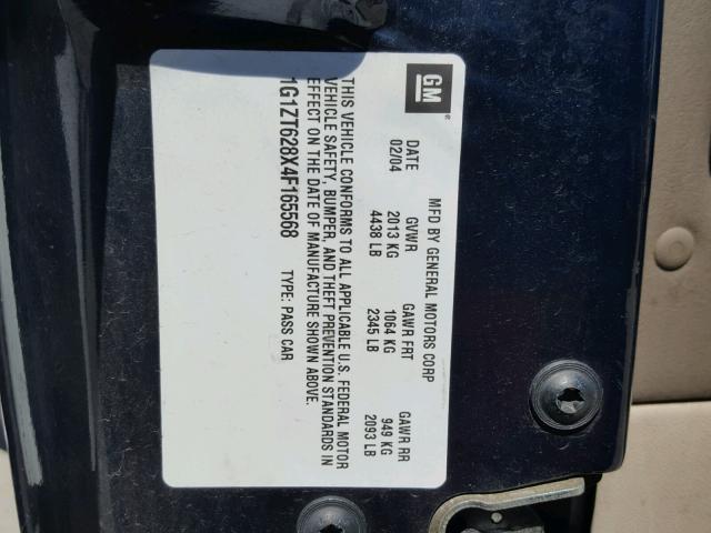 1G1ZT628X4F165568 - 2004 CHEVROLET MALIBU MAX ლურჯი ფოტო 10