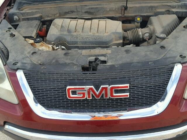 1GKER13778J226556 - 2008 GMC ACADIA SLE BURGUNDY photo 7