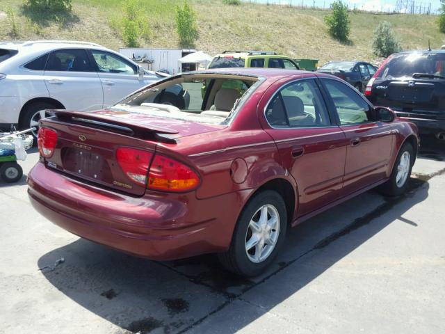 1G3NL52EX1C250784 - 2001 OLDSMOBILE ALERO GL RED photo 4