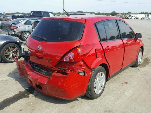 3N1BC1CP9CK811505 - 2012 NISSAN VERSA S RED photo 4