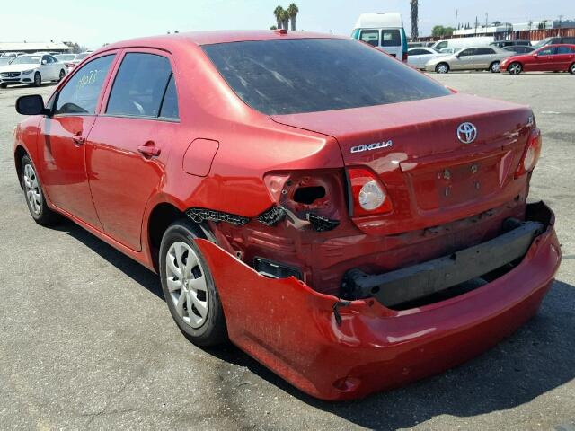 1NXBU4EE6AZ261129 - 2010 TOYOTA COROLLA BA RED photo 3