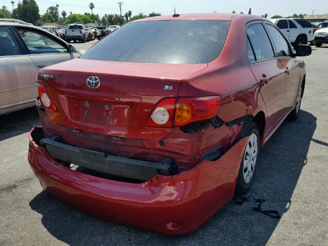 1NXBU4EE6AZ261129 - 2010 TOYOTA COROLLA BA RED photo 4