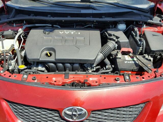 1NXBU4EE6AZ261129 - 2010 TOYOTA COROLLA BA RED photo 7