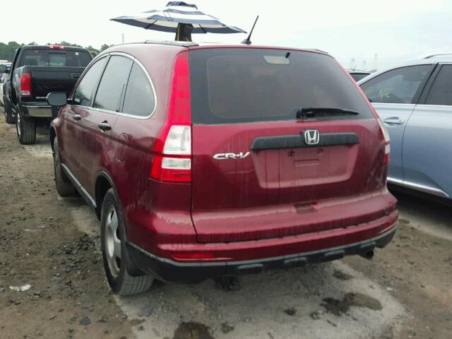 3CZRE3H39AG702009 - 2010 HONDA CR-V LX BURGUNDY photo 3