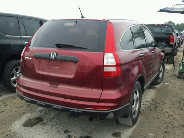 3CZRE3H39AG702009 - 2010 HONDA CR-V LX BURGUNDY photo 4