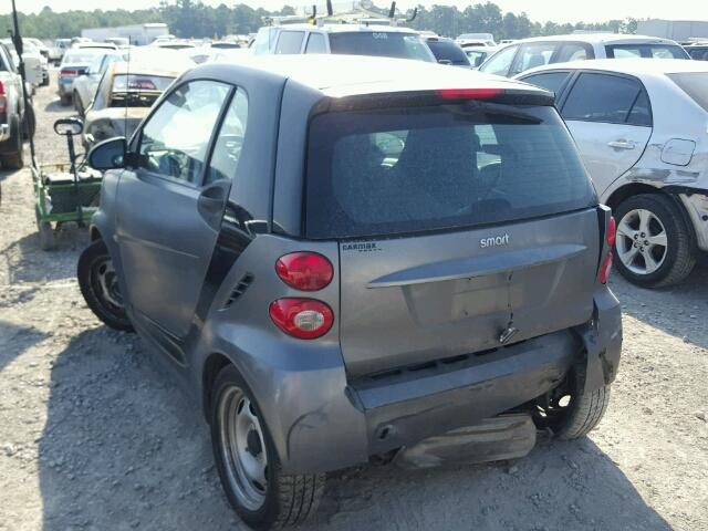 WMEEJ3BA1DK659520 - 2013 SMART FORTWO GRAY photo 3