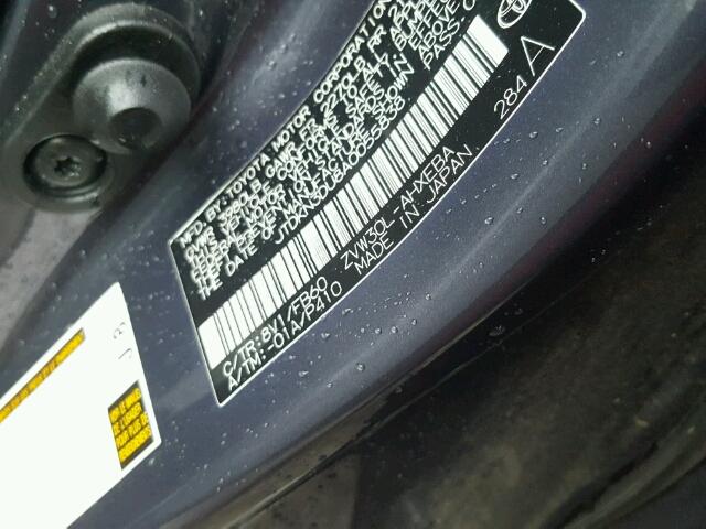 JTDKN3DU8A0055838 - 2010 TOYOTA PRIUS 灰色 照片 10