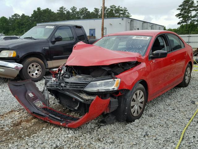 3VW2K7AJ2EM226173 - 2014 VOLKSWAGEN JETTA BASE 红色 照片 2