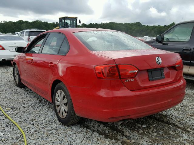 3VW2K7AJ2EM226173 - 2014 VOLKSWAGEN JETTA BASE 红色 照片 3
