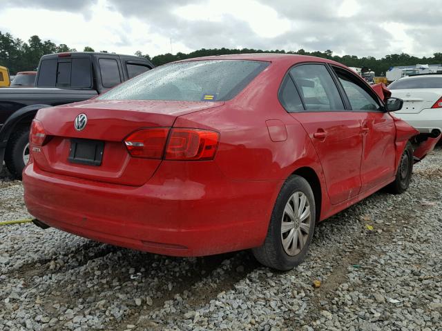 3VW2K7AJ2EM226173 - 2014 VOLKSWAGEN JETTA BASE 红色 照片 4