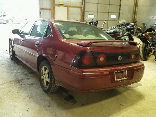 2G1WH52K559163280 - 2005 CHEVROLET IMPALA MAROON photo 3