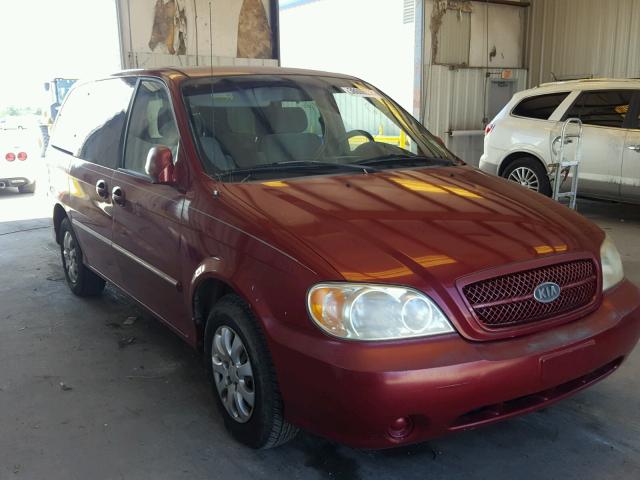 KNDUP131656635784 - 2005 KIA SEDONA EX RED photo 1